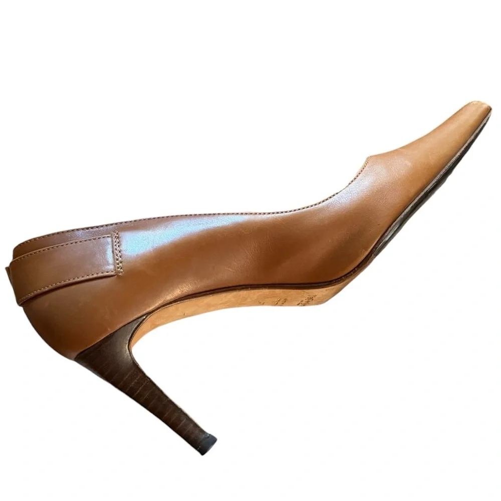 Yves Saint Laurent YSL Vintage Brown Buckle Leather Heels